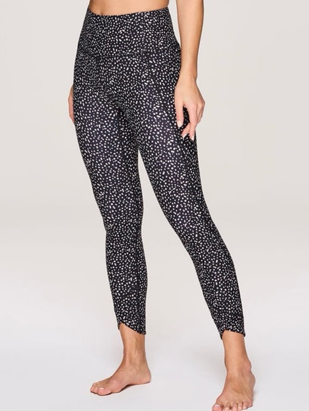 RBX Tulip Hem 7/8 Leggings Super Soft High Waisted Dip Dot Black